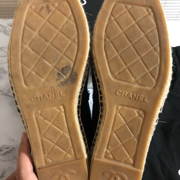 Chanel Espadrilles Sz 9 (Black Linen) - Picture 6 of 8